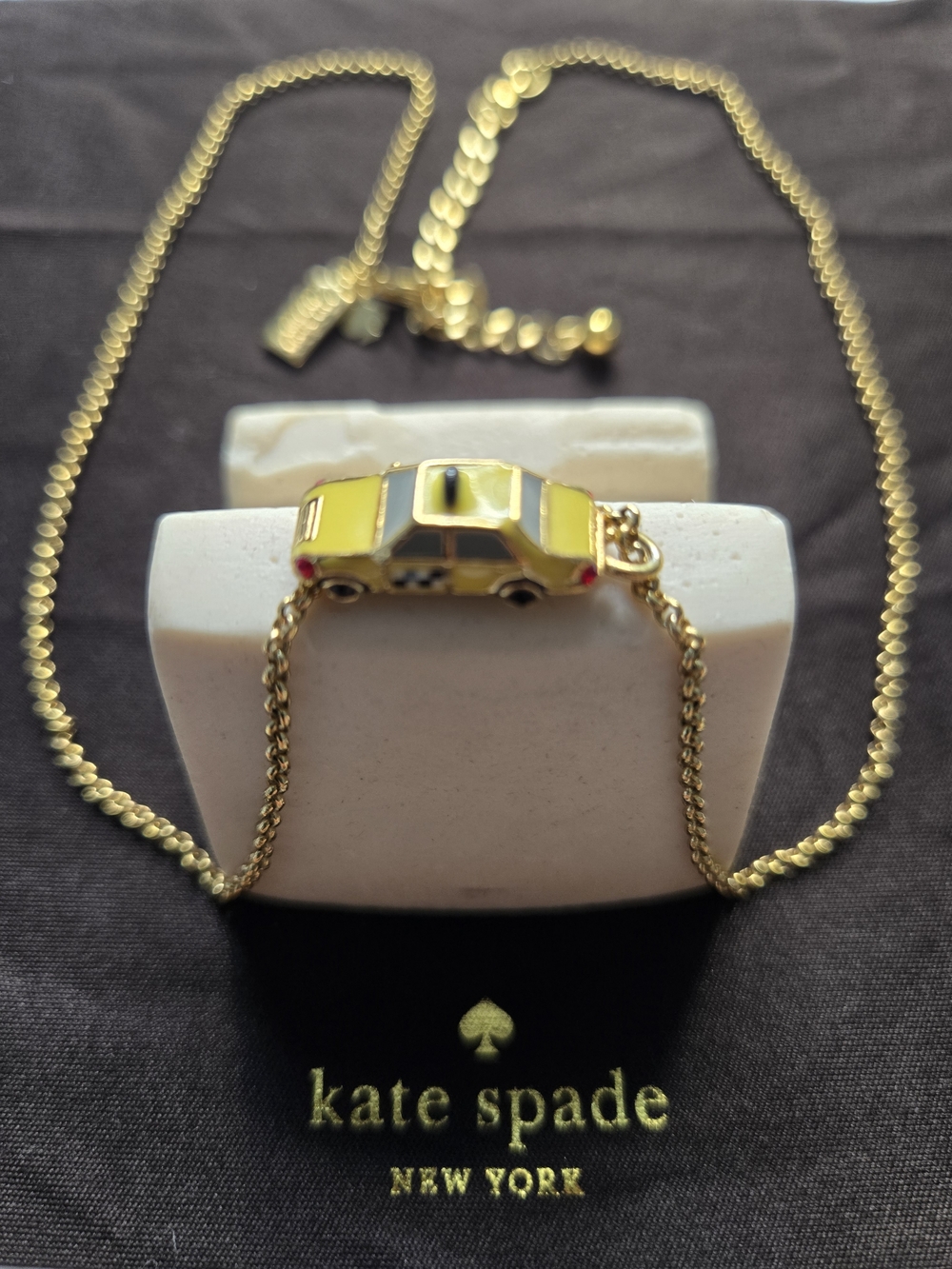Kate Spade "Ma Cherie" Yellow Taxi Car Pendant Necklace